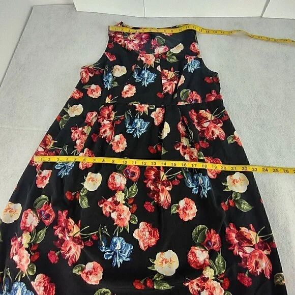 H&M "Mama" Women's Black, Pink, Floral, Side Zip, Sleeveless, Midi Dress Size M - Picture 11 of 15